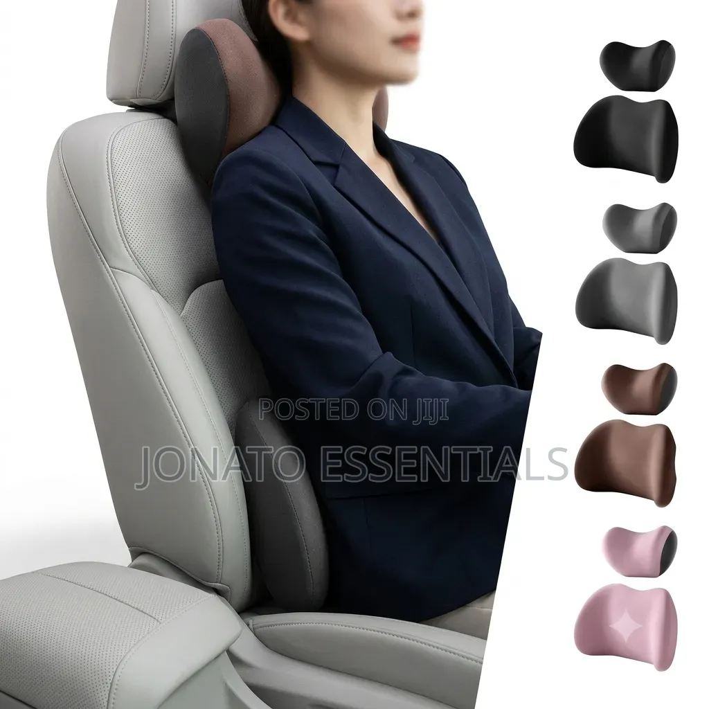 2 PC Memory Foam Car Headrest Back Lumbar Support