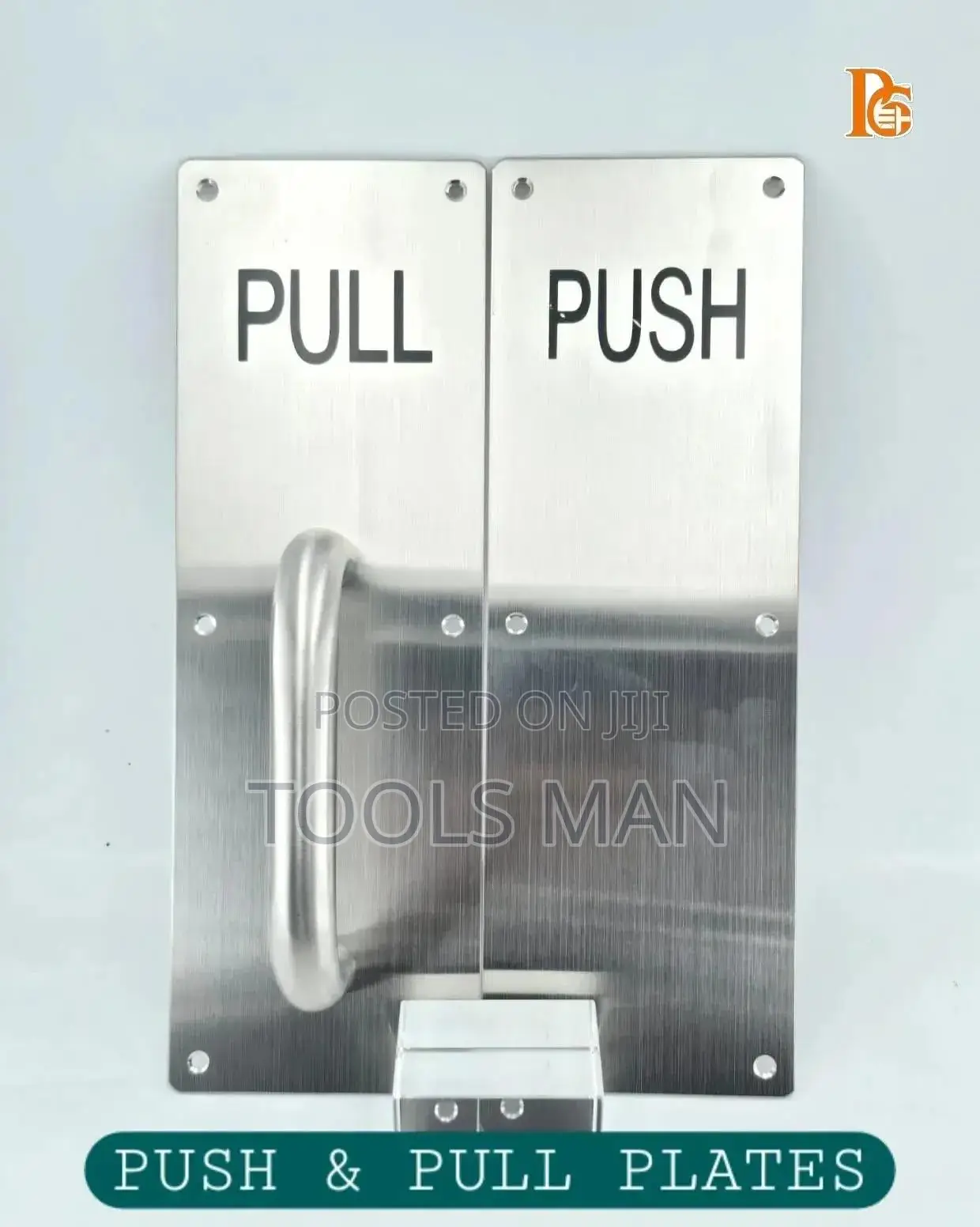 Stainless Steel Push Pull Door Plate Handle Sign Set