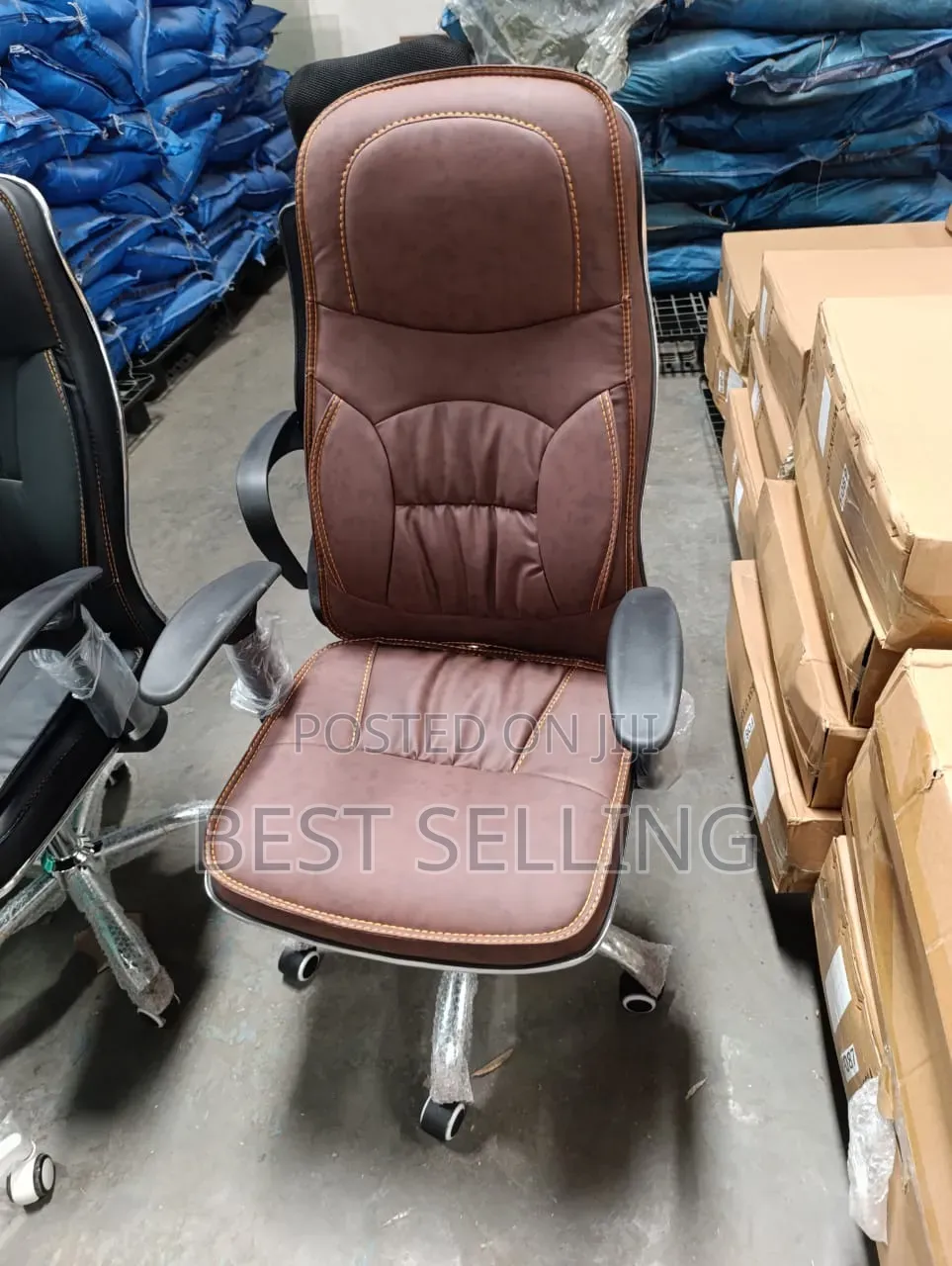 Premium Brown Leather Office Chair