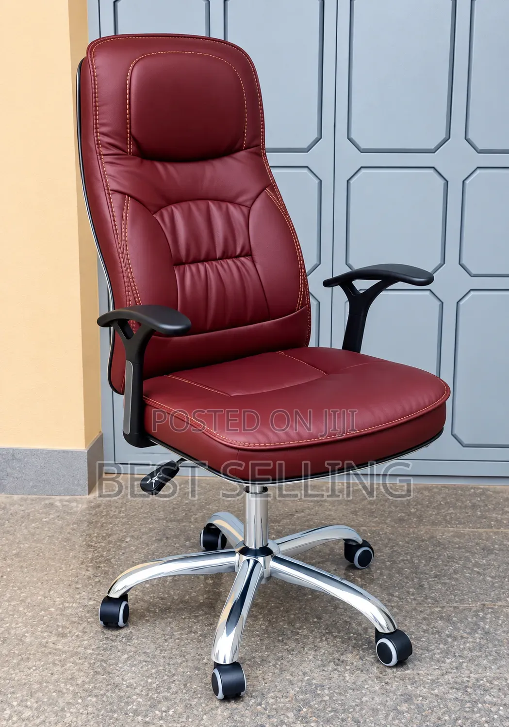 Premium Brown Leather Office Chair