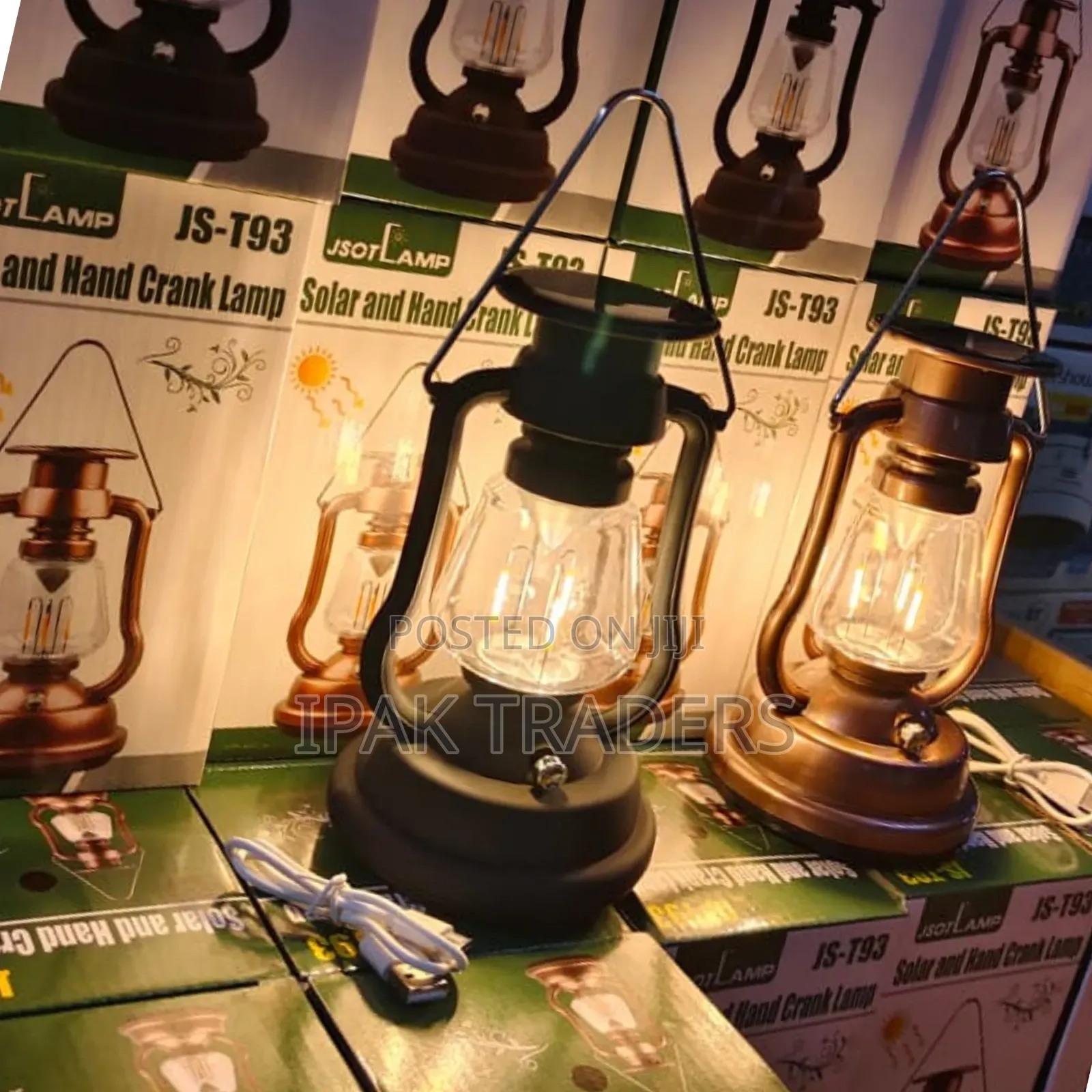JSOT JS-T93 Solar Hand Crank LED Camping Lantern – Rechargeable