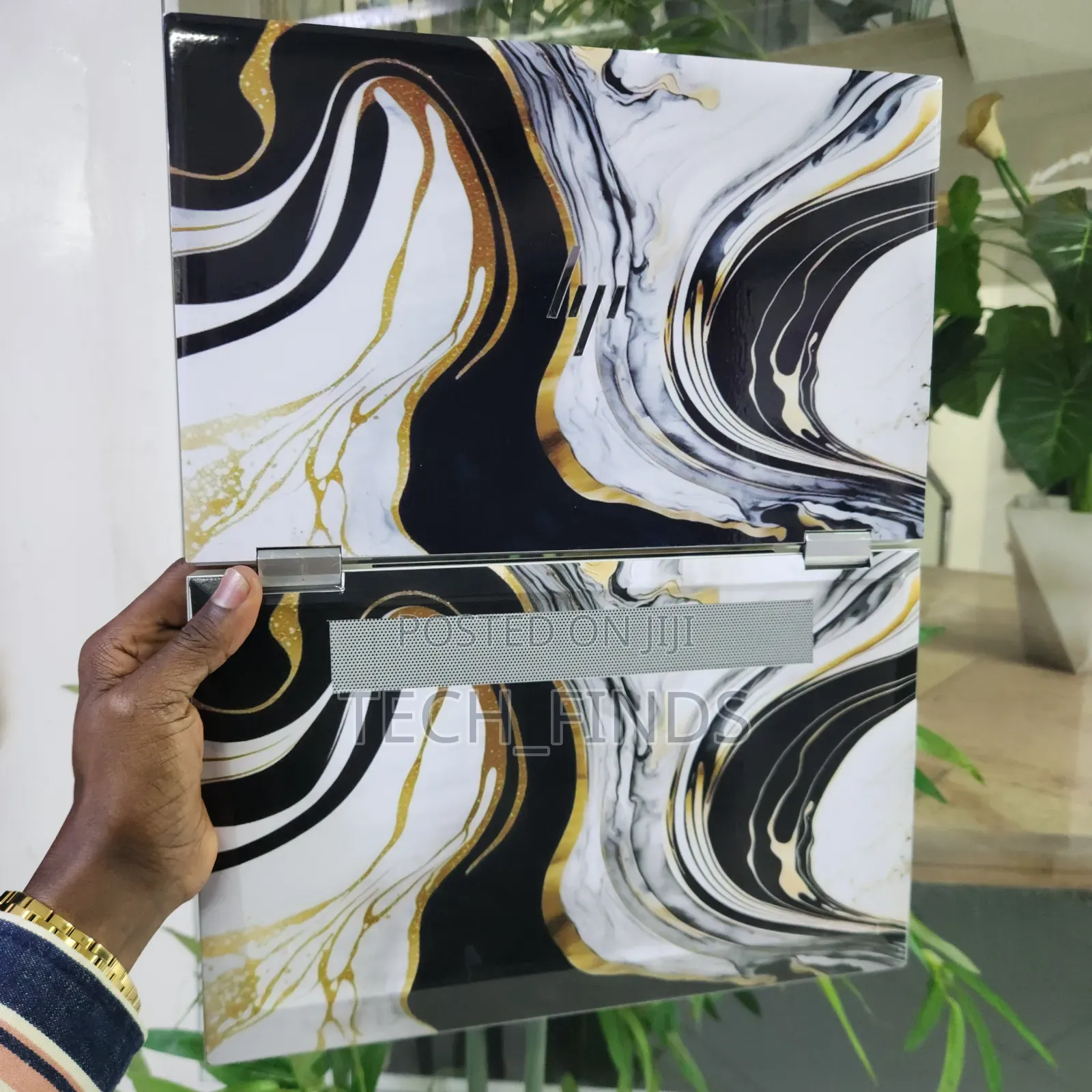 Black Gold Marble Customized Laptop Skin