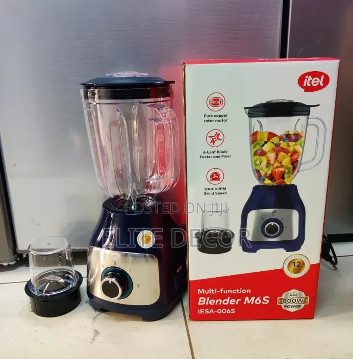 Itel M6S 800W Multi-Function Blender – 1.8L Jug + Grinding Cup