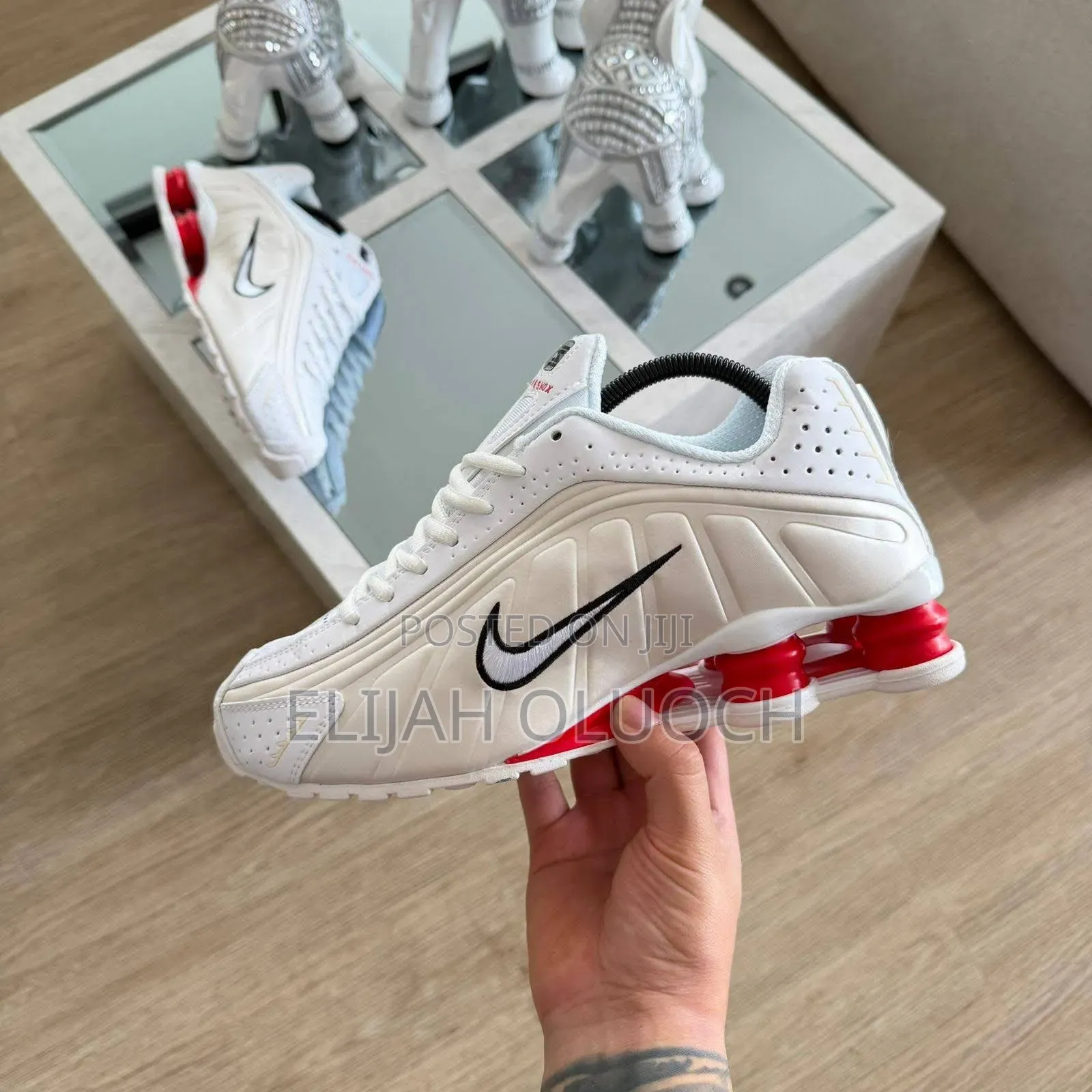 Nike Shox R4 White Phantom“Quality Leather Size 40-46