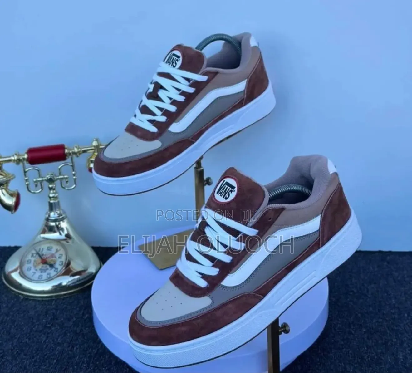 Vans Hylane . ” White Brown “ Quality Leather Size 38-45