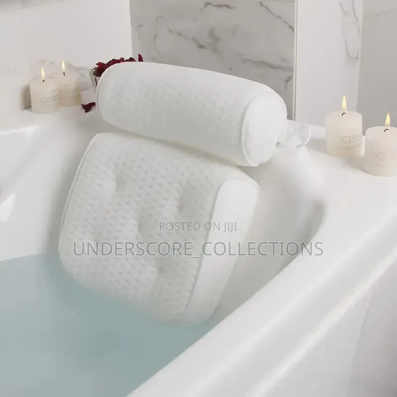 Bathtub Pillow With Anti Slip Suction Cup 4 Neck Back Support