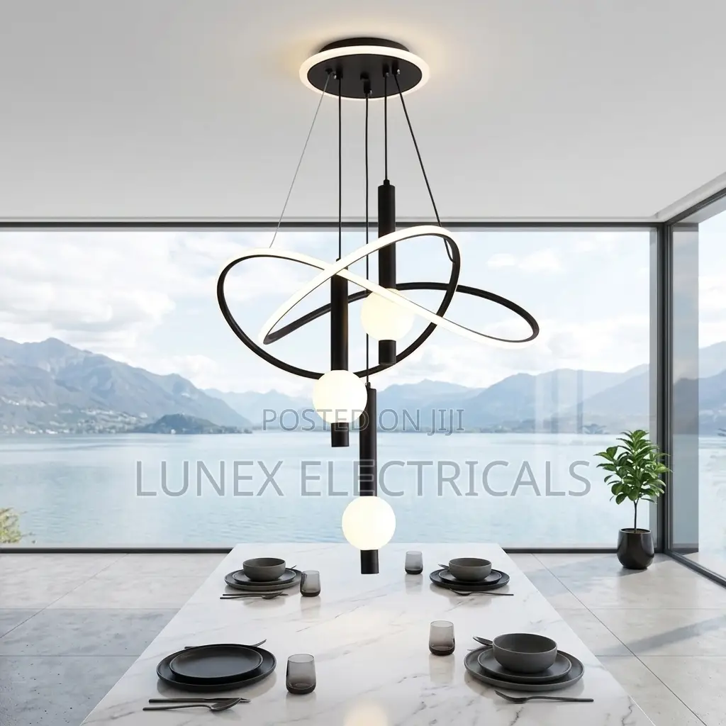 Simple LED Chandelier 220V Metal Indoor for Home Hotel Living Room
