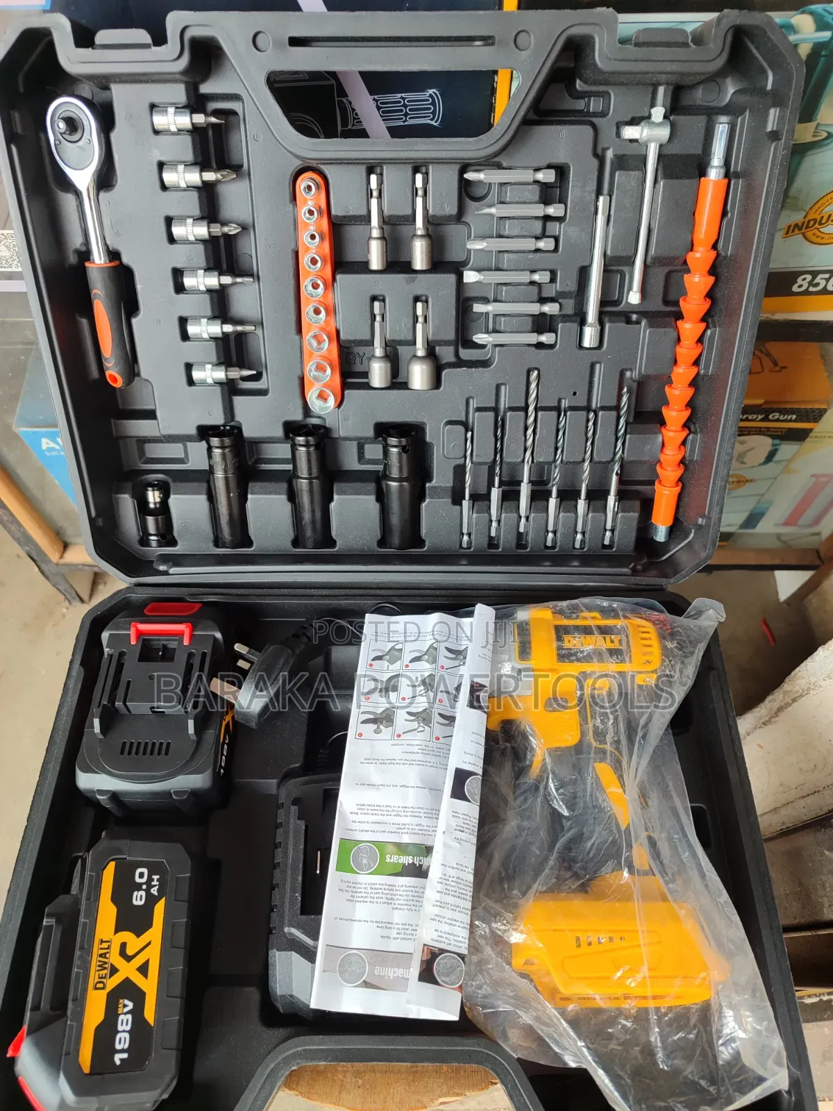 DeWALT-style 198V Cordless Drill/Driver Tool Kit