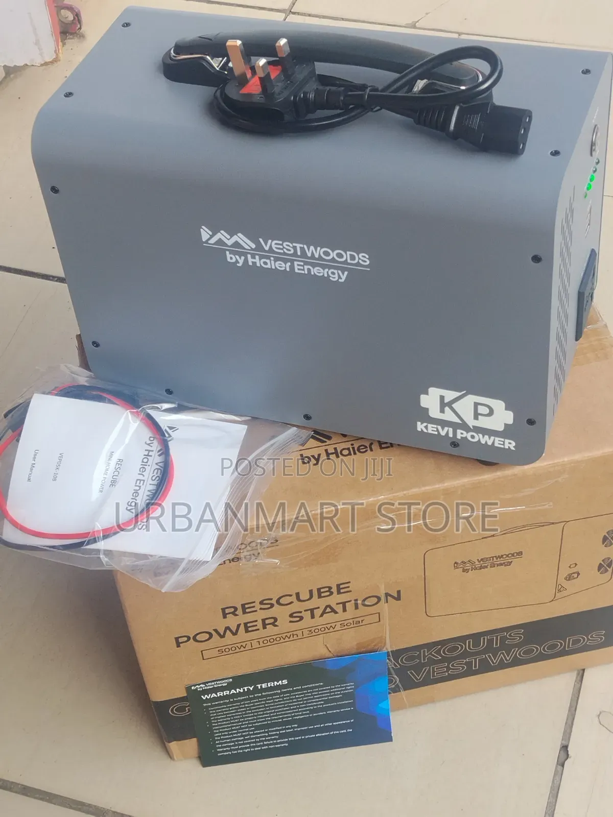 Vestwoods Rescube 1kWh Portable Power Station, 1 Kva, 500w Output