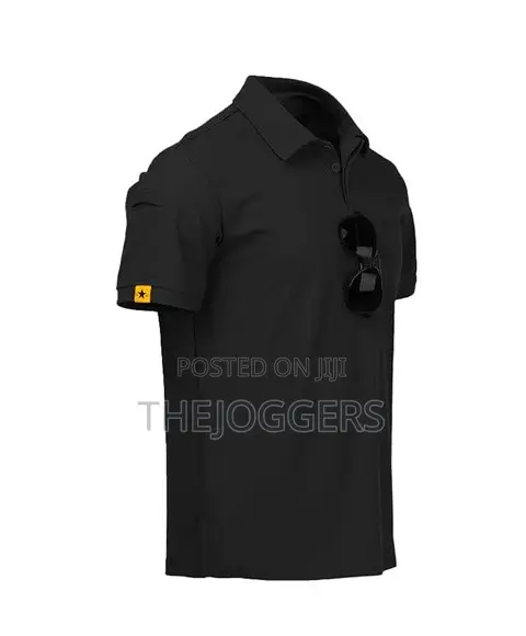 Men's Tactical,Breathable,Sweat-Wicking Golf Polo T-Shirt With Pocket