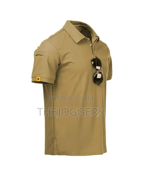 Men's Tactical,Breathable,Sweat-Wicking Golf Polo T-Shirt With Pocket
