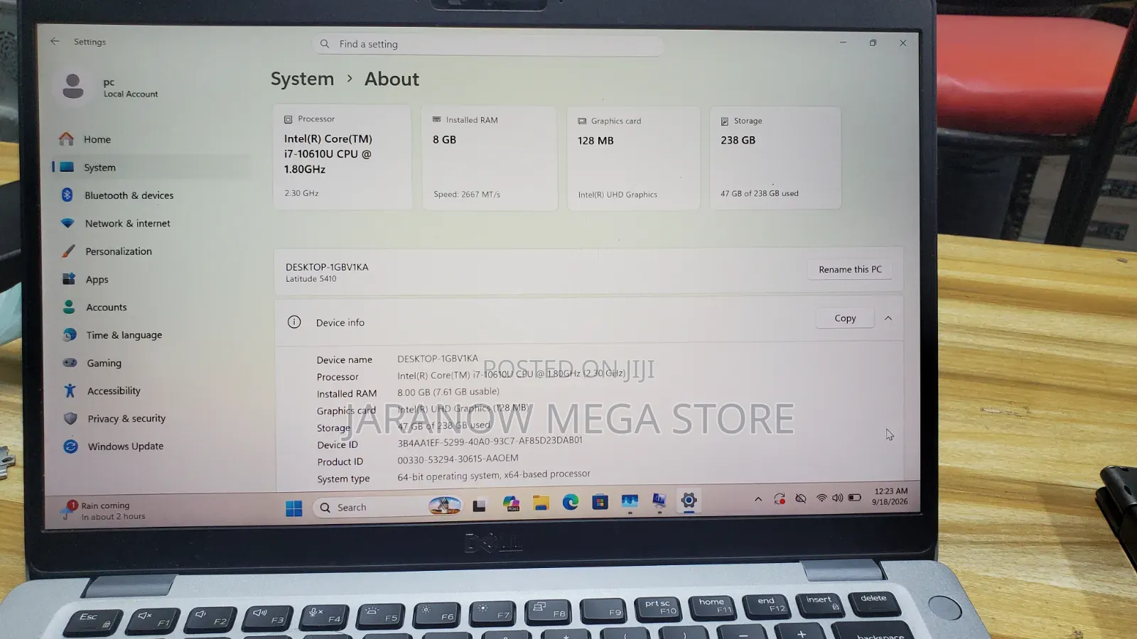 Laptop Dell Latitude 5410 8GB Intel Core i7 SSD 256GB
