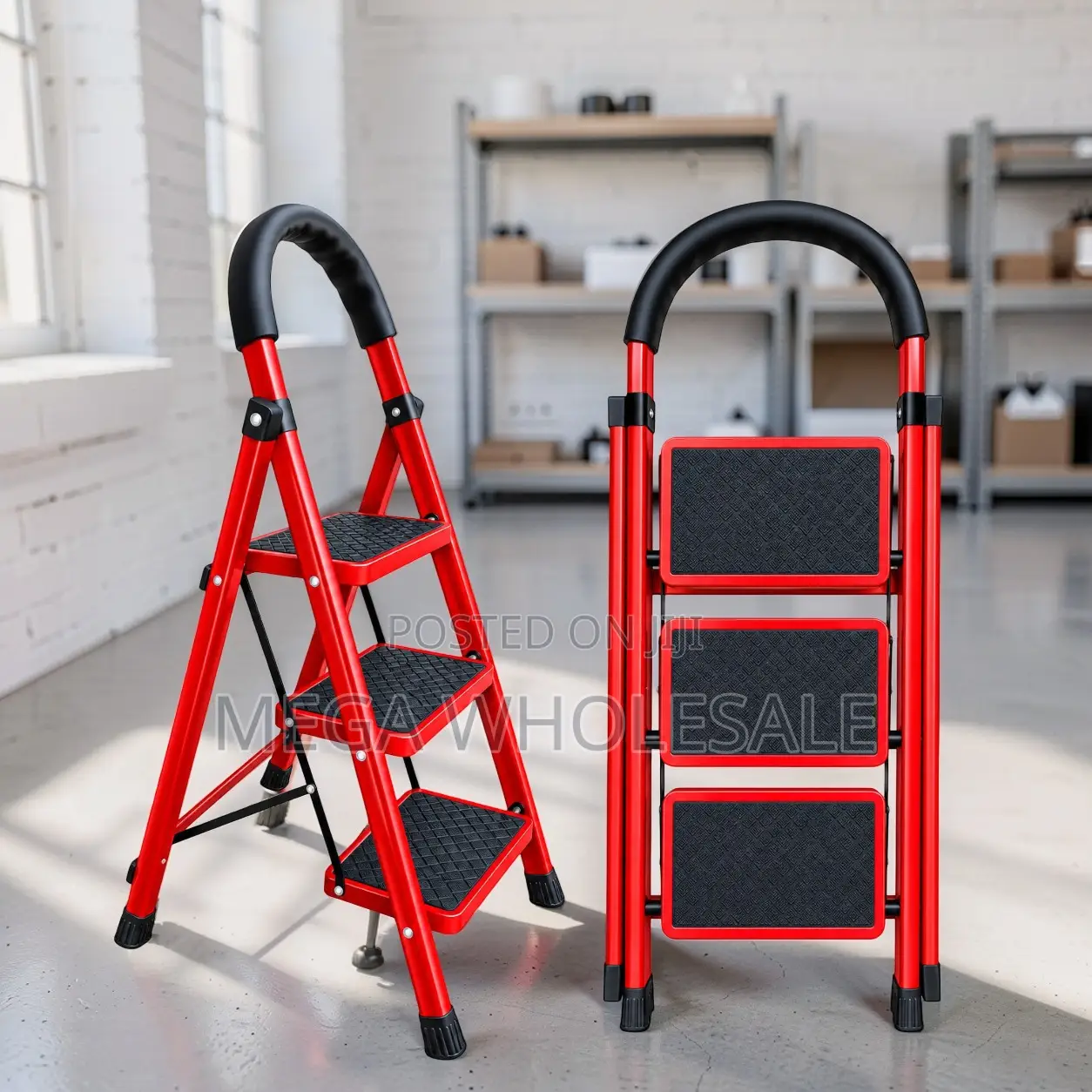 2,3,4 5 Step Folding Ladder Rubber Feet for Workshop Tasks