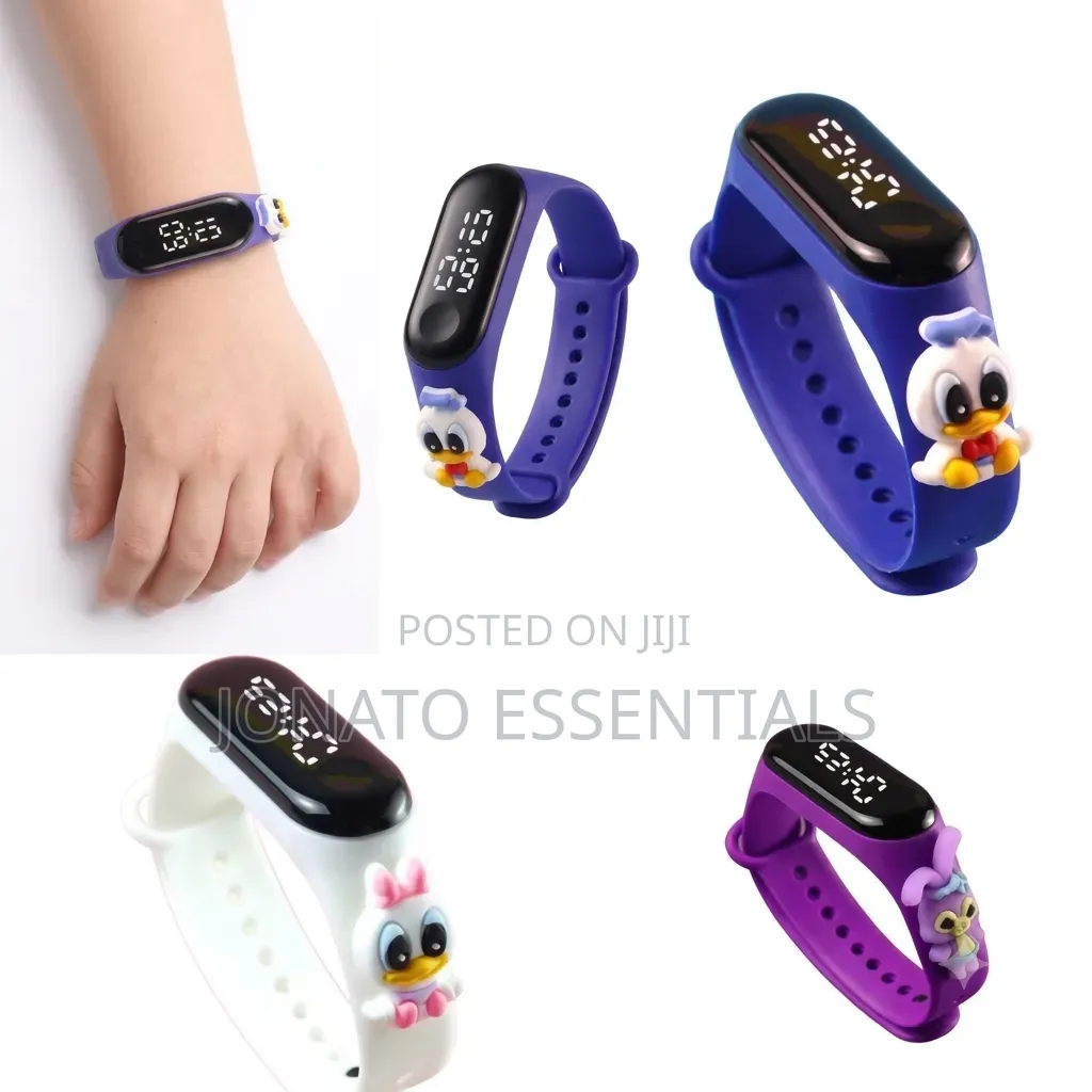 Kids Digital Led Watch Cartoon Donald Duck Silicone Wristband