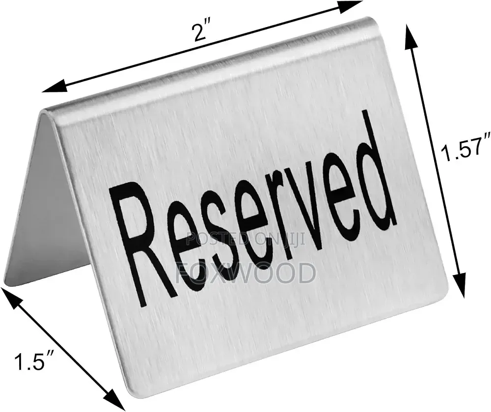 Stainless Steel Tent Reserved Sign,