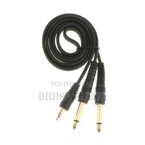 BNK 3.5Mm 1/8" TRS to Dual 6.35Mm 1/4" Ts Mono Audio Y Splitter