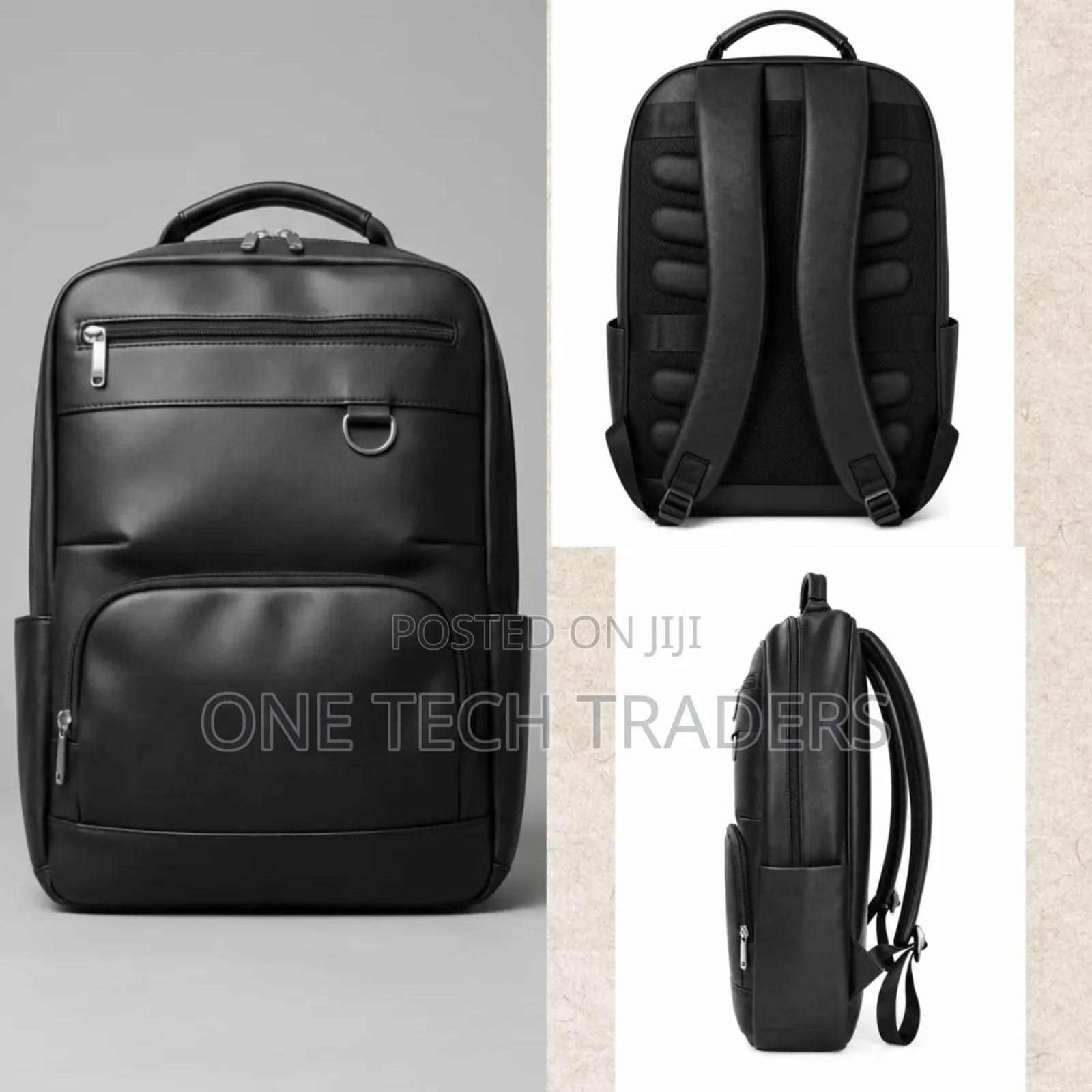 Professional Sleek Leather Business Backpack Bag