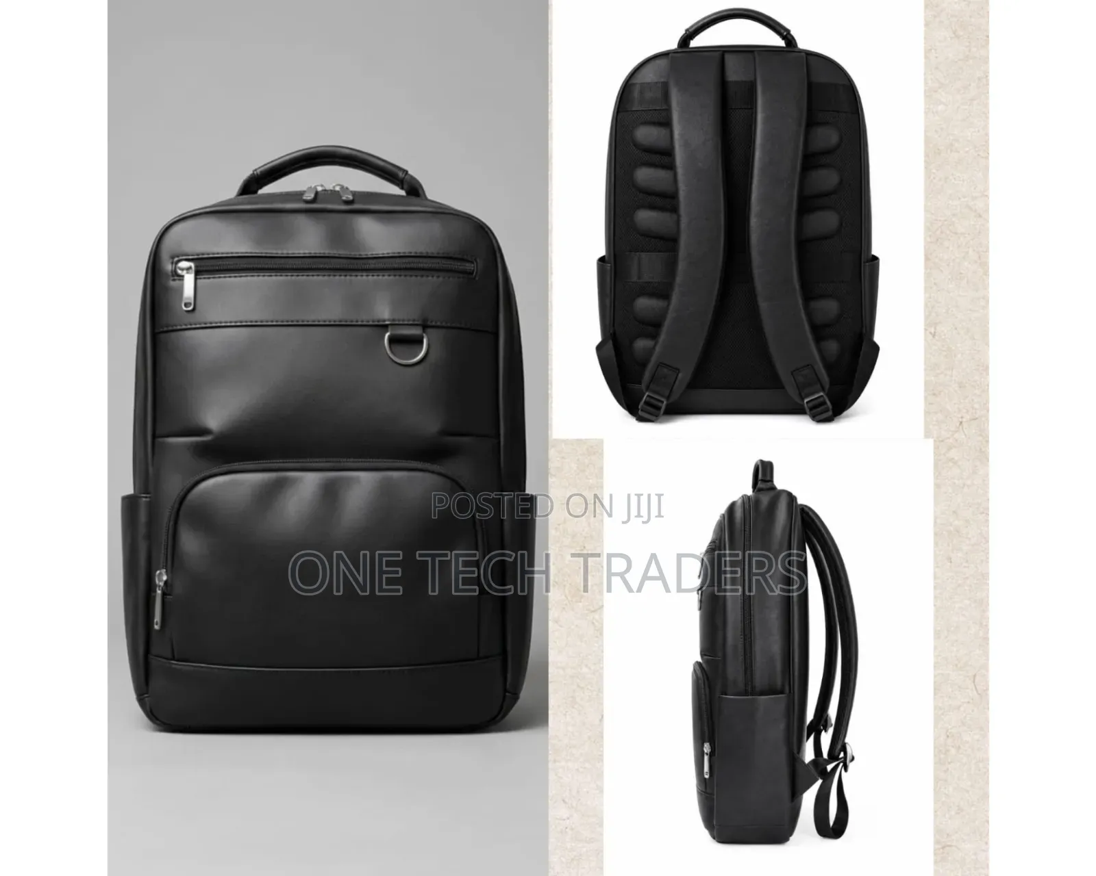 Professional Sleek Leather Business Backpack Bag