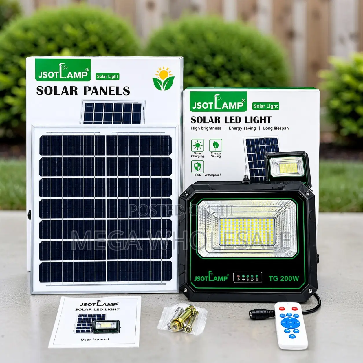Solar Powered 200W Watts Outdoor Security LED Solar Flood Light