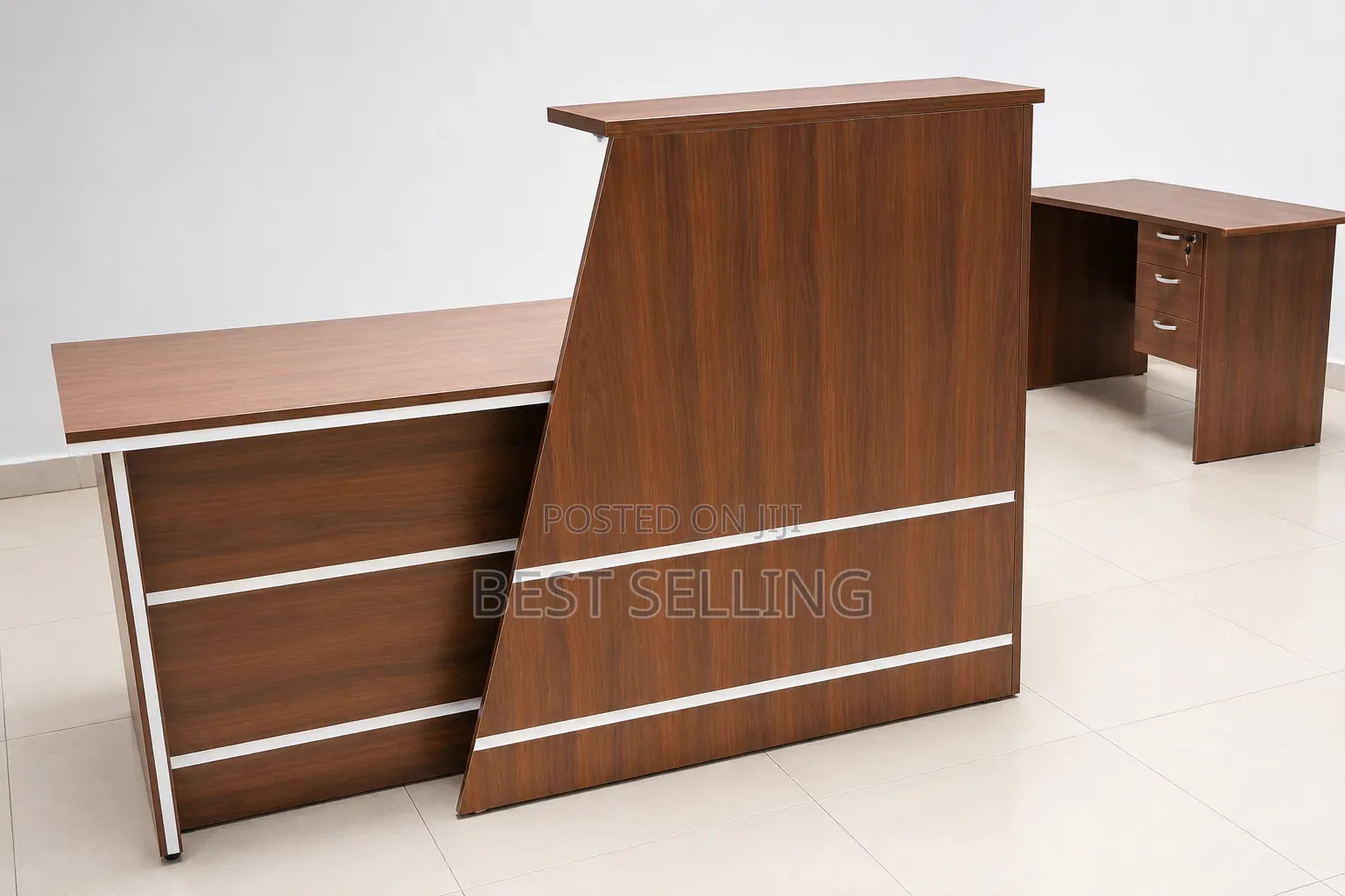 Elegant and Stylish Brown Customer Service Desk Reception