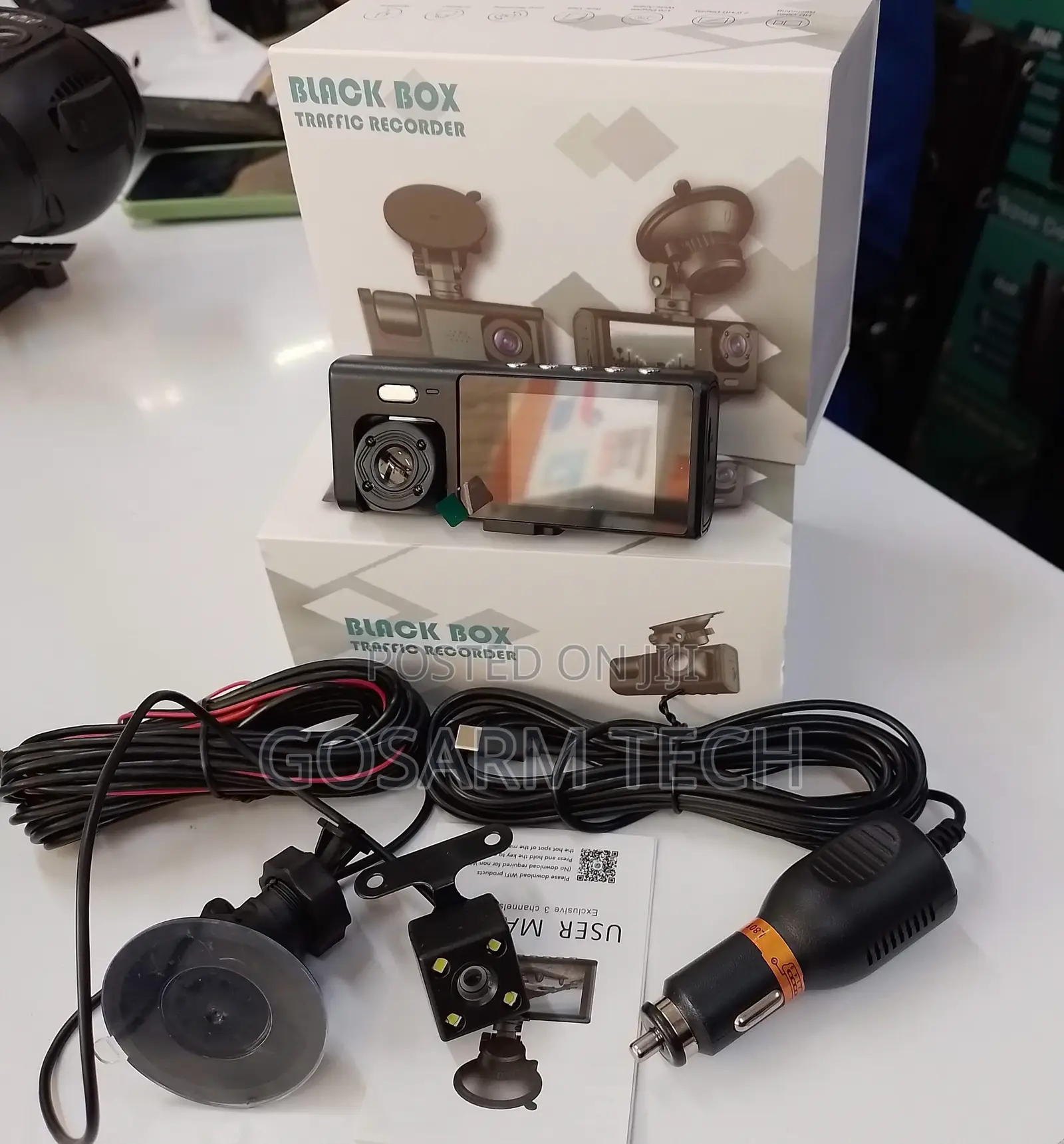 Dashcam Recording Camera 3 in 1 Blackbox Front+inside+rear Recording