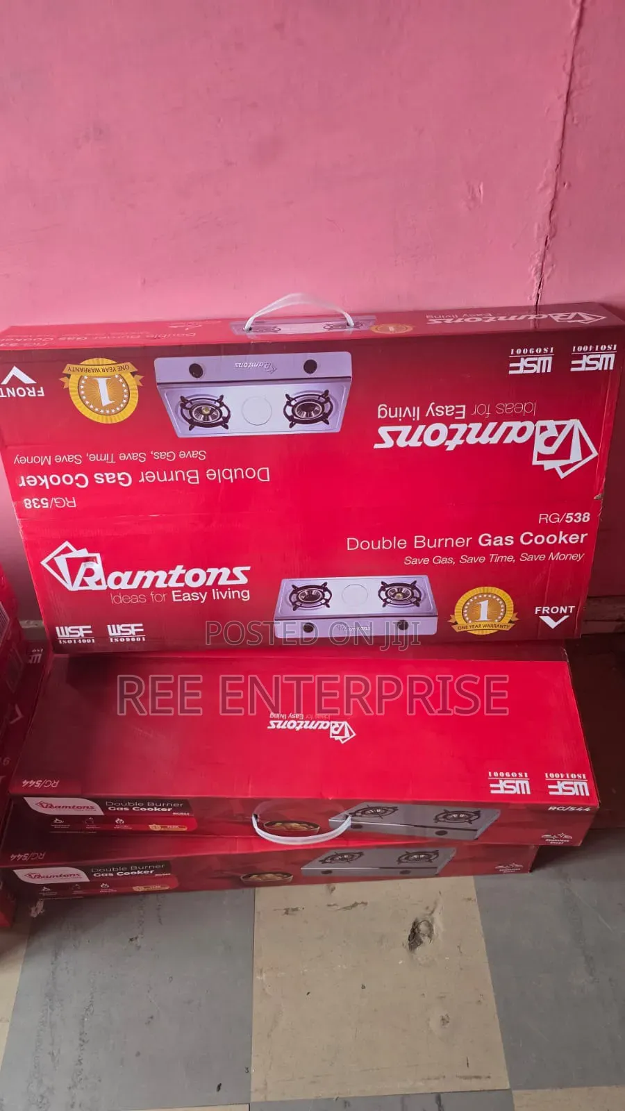Ramtons Rg/538 Double Burner Gas Cooker