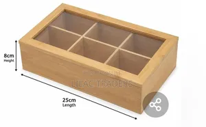 Wooden Tea Box Organizer 6 Compartments*esj