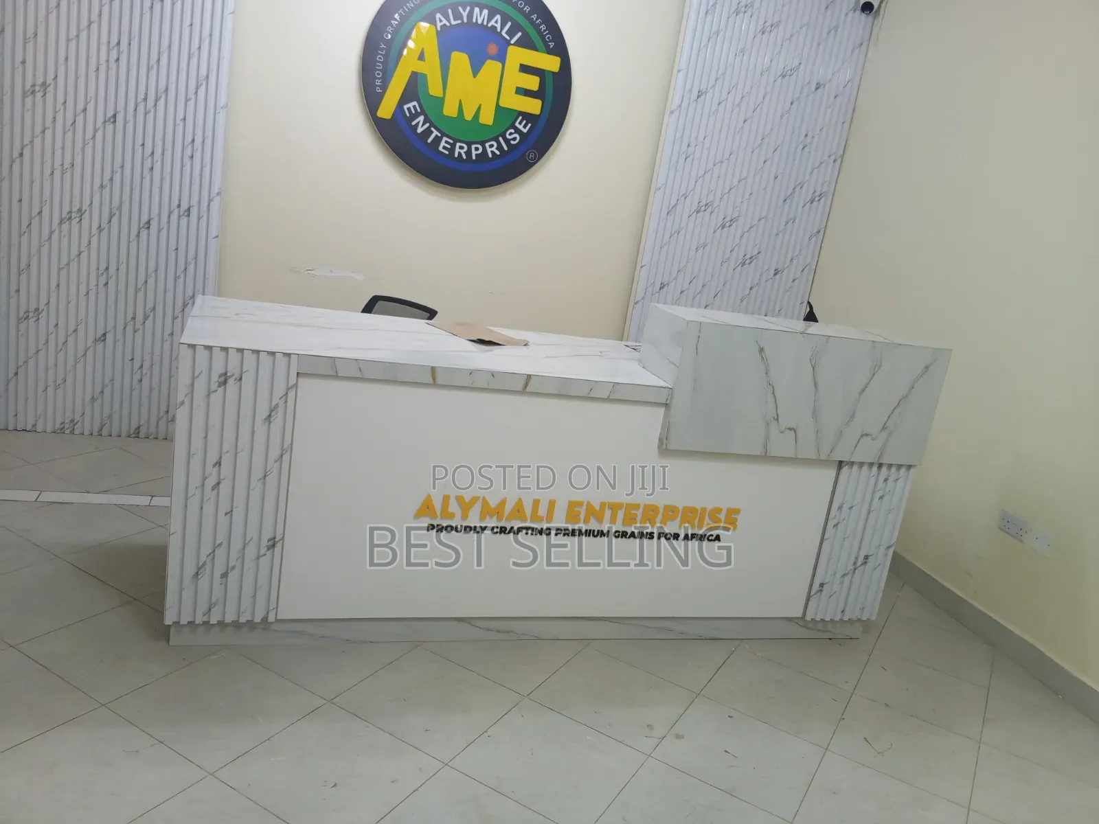 White 240cm Writing Desk Reception Desk