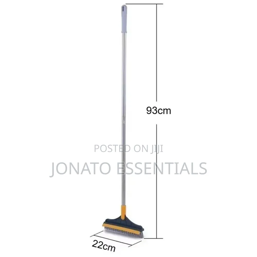 3 in 1 Floor Scrub Brush With Squeegee Long Handle Tile Cleaner