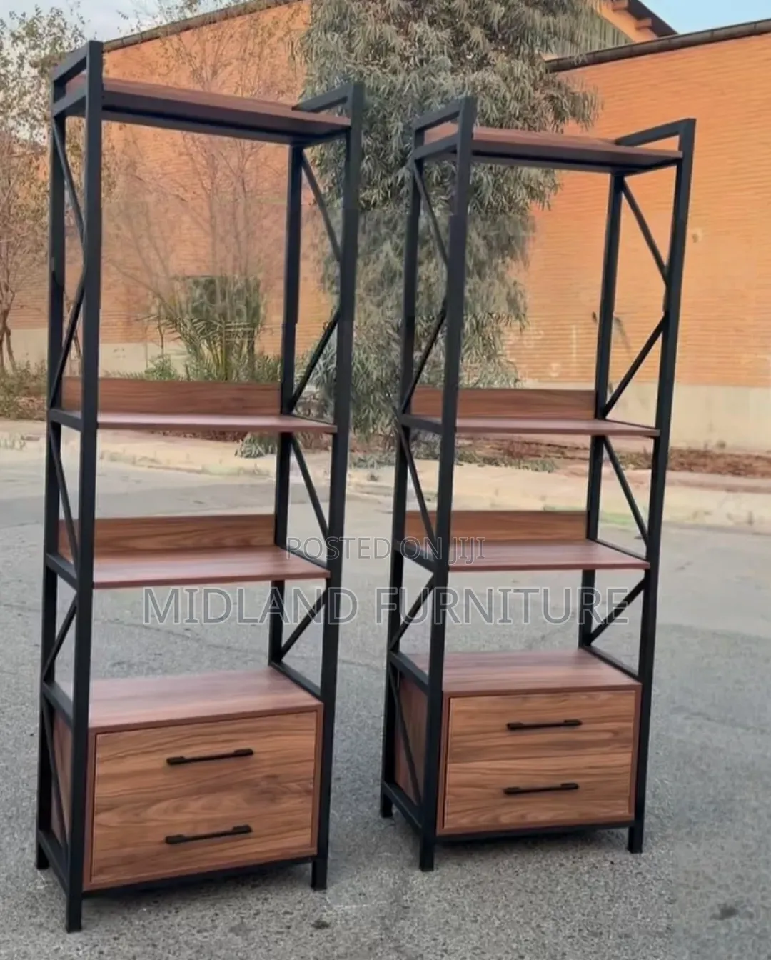 Modern Display Cabinet With Metallic Frame Pay on Delivery