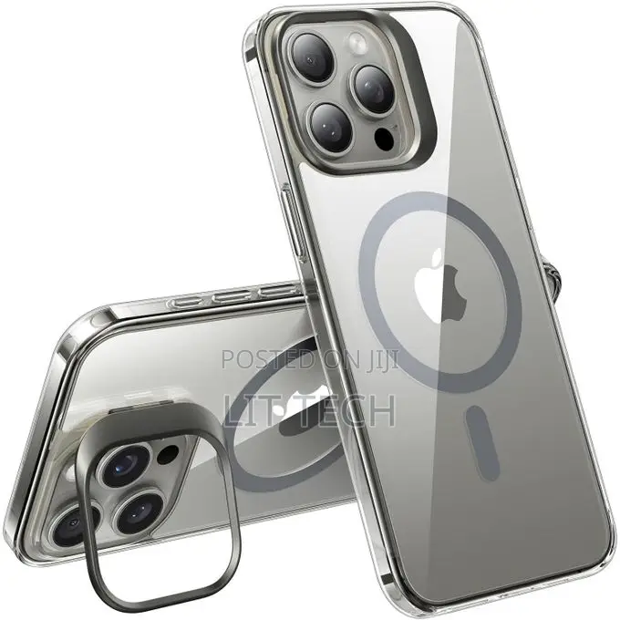 iPhone 15 Pro Max Compatible With MagSafe, Built-in Stash Stand Case