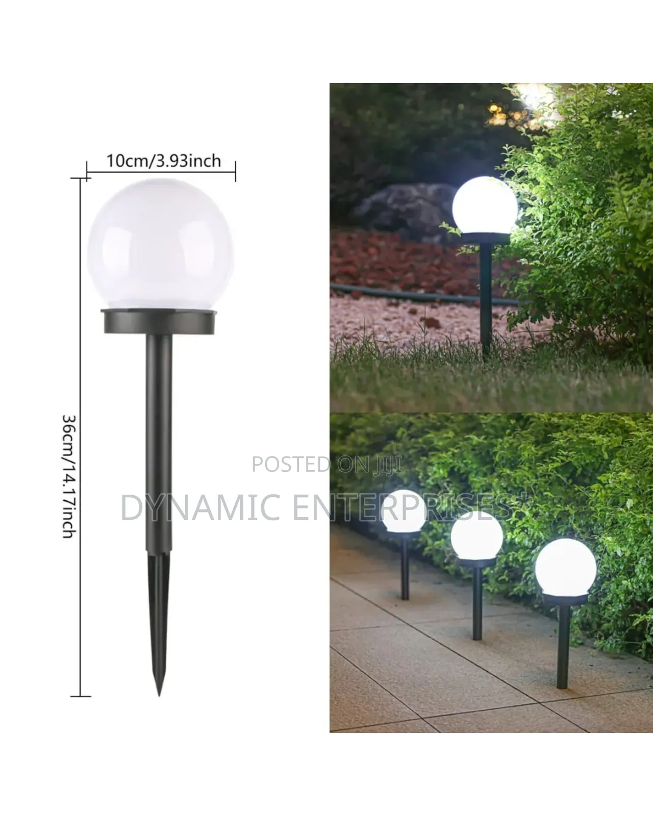 3pcs Waterproof LED Ball Light Lamp Solar Power Outdoor Garden Path