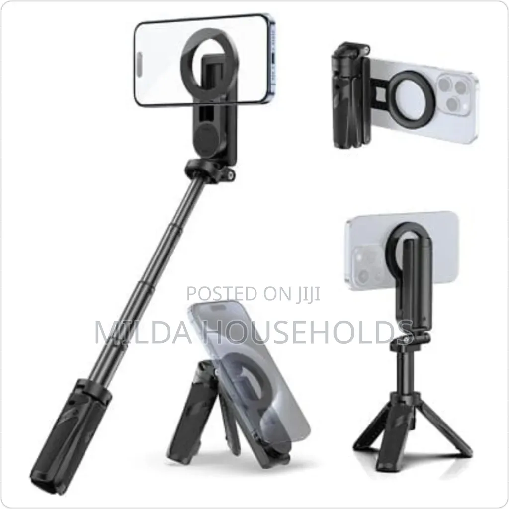 Foldablerotating Magnetic Ring Phone Tripod Stand