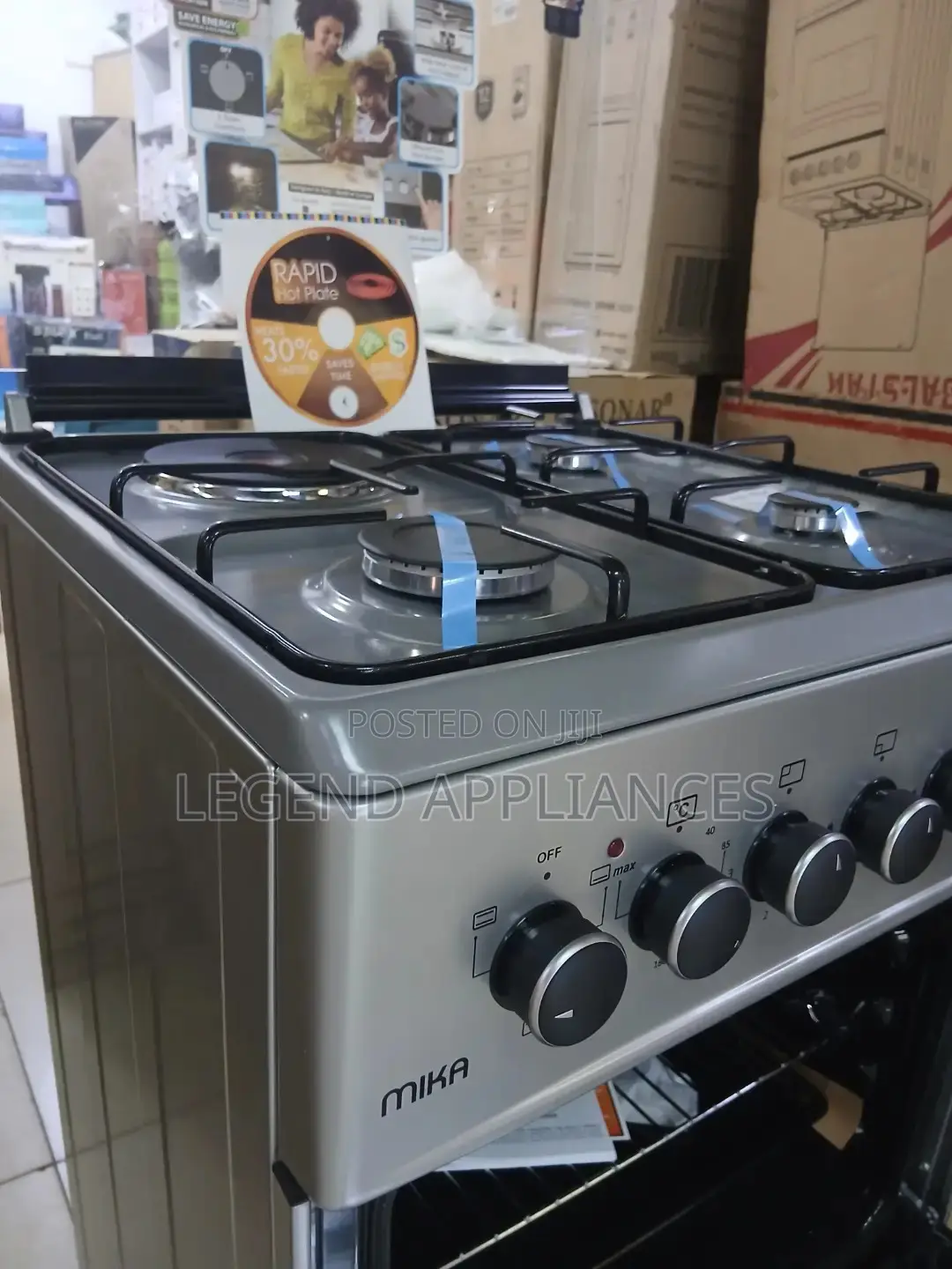 MIKA 58cm X58cm Standing Cooker 3 Gas + 1 Electric