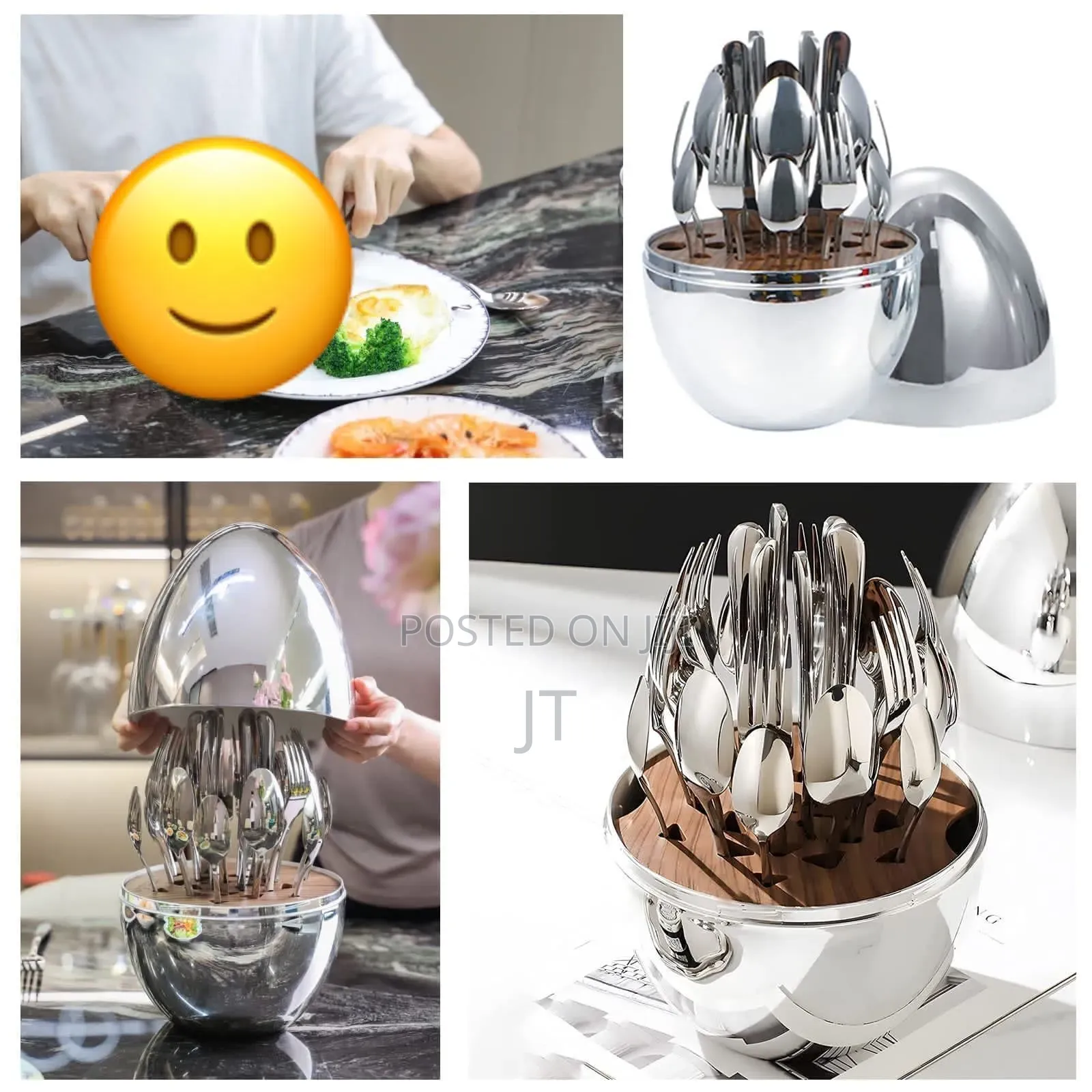 36 PC Executive Egg-Shaped Cutlery Set (Silver Colour)
