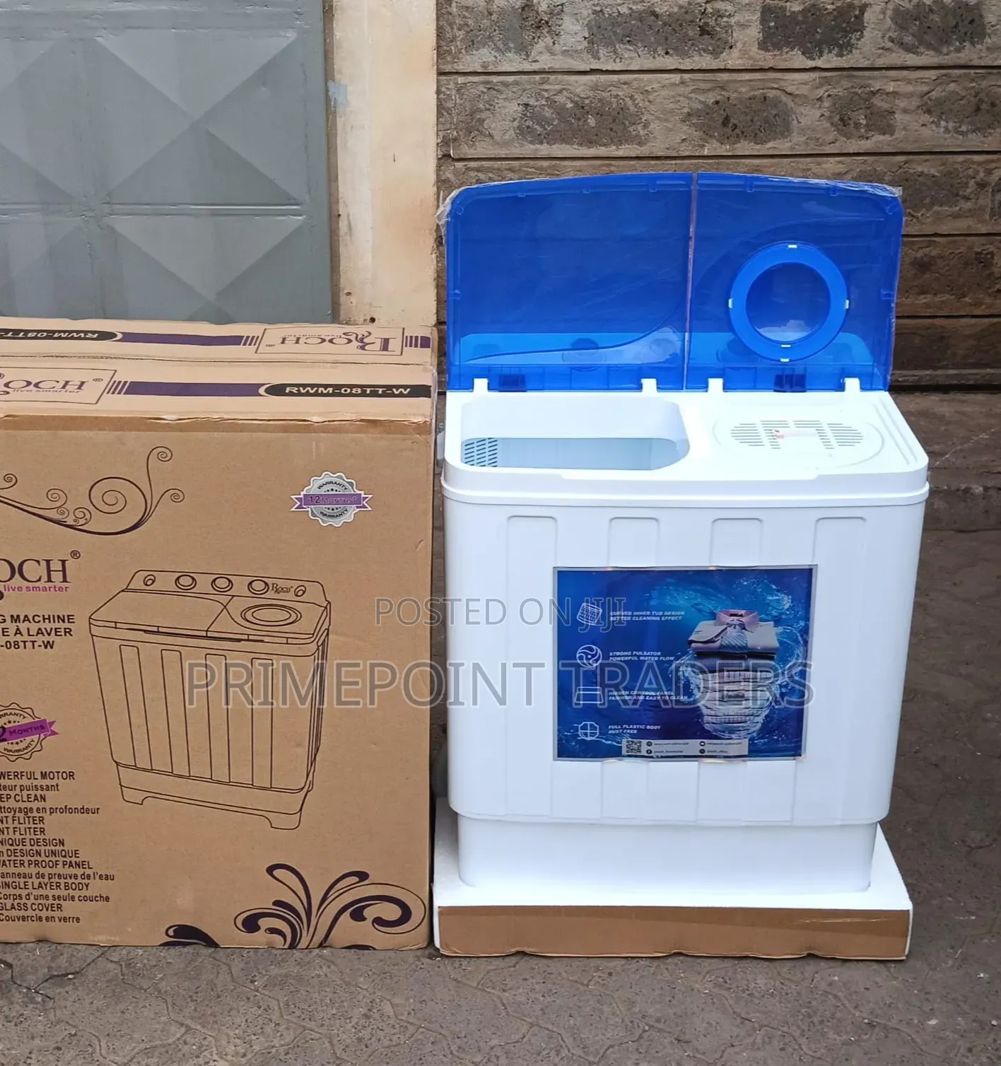 Roch 8KG Semi-Automatic Twin Tub Washing Machine – 8KG Capacity