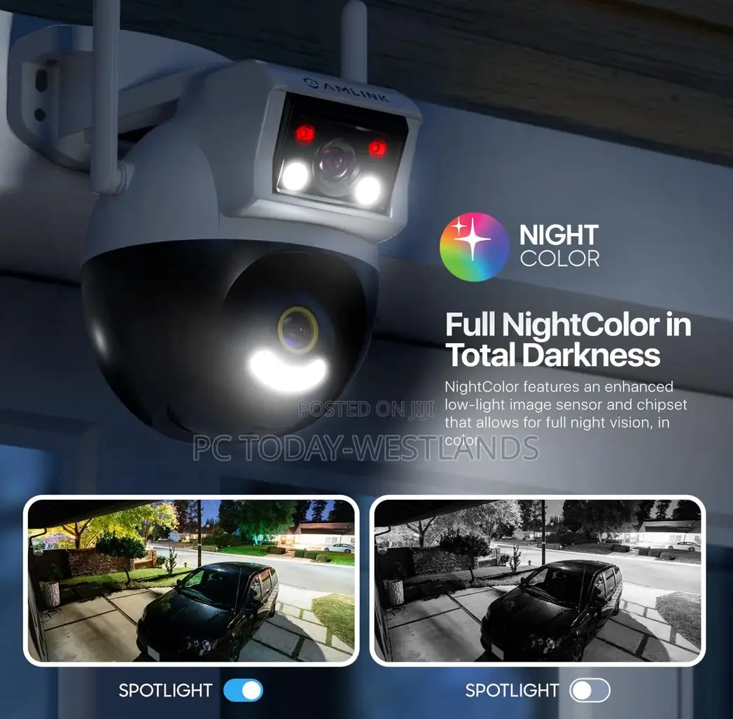 AMLINK Dual-Lens WiFi Camera Outdoor, Human Detection, Motion-Tracking