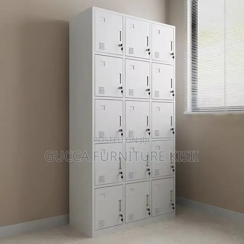 15-Locker Steel Staff Storage Cabinet