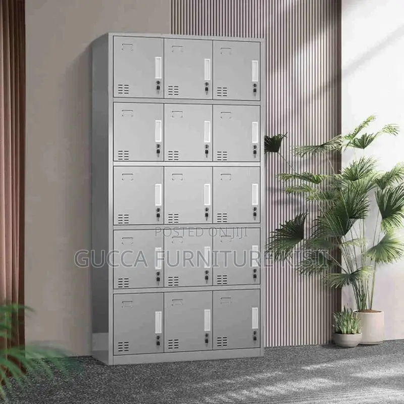 15-Locker Steel Staff Storage Cabinet