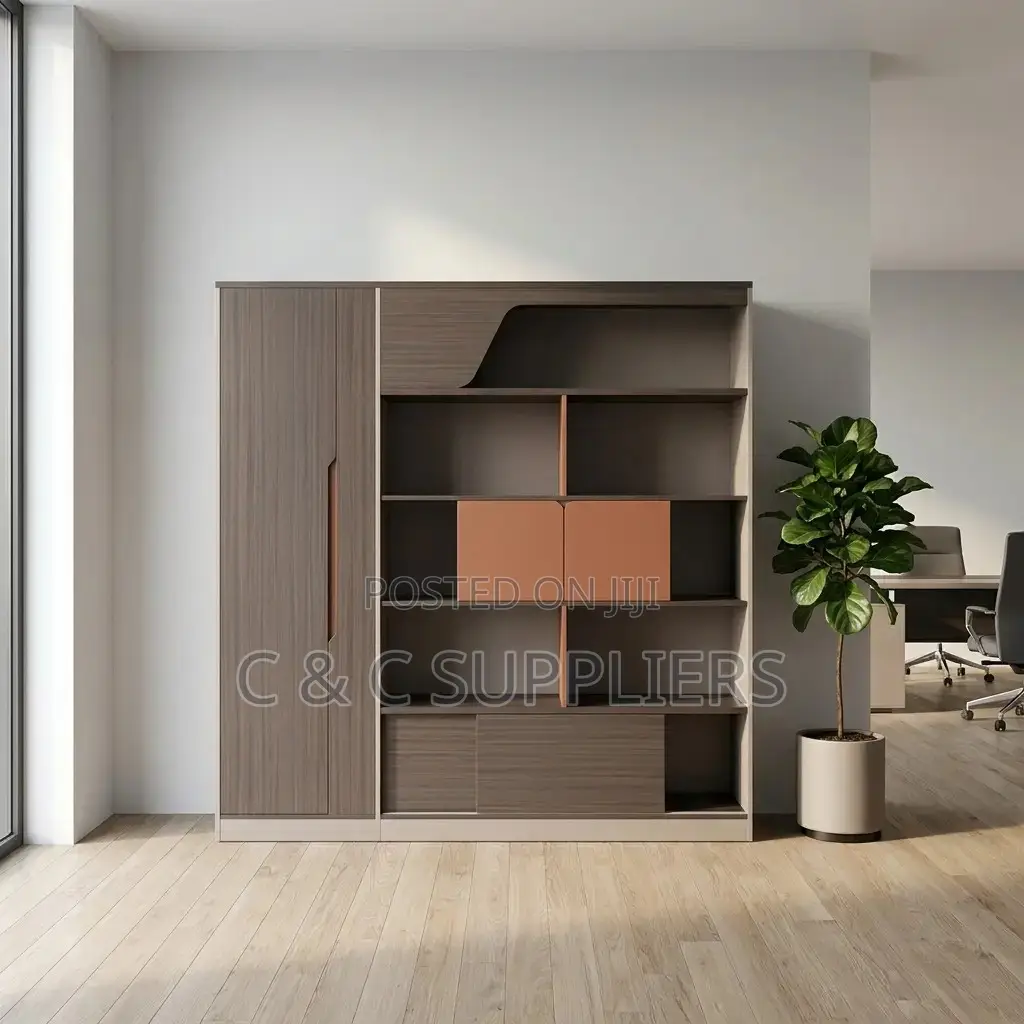 Executive Brown Wooden Wall Unit
