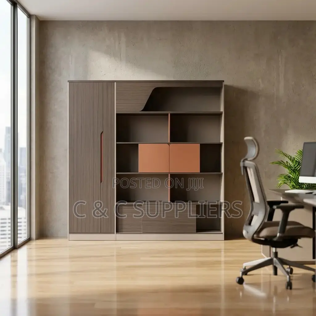 Executive Brown Wooden Wall Unit