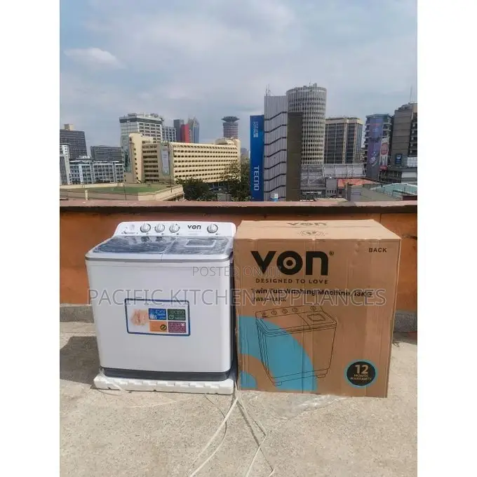 VON 13kgs Twin Tub Washing Machine -White