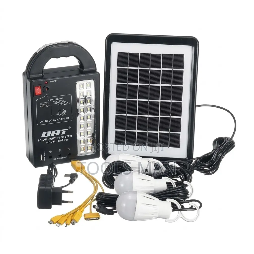 Solar Home Lighting System + Side Emergency Light 3 Bulbs.DAT 999