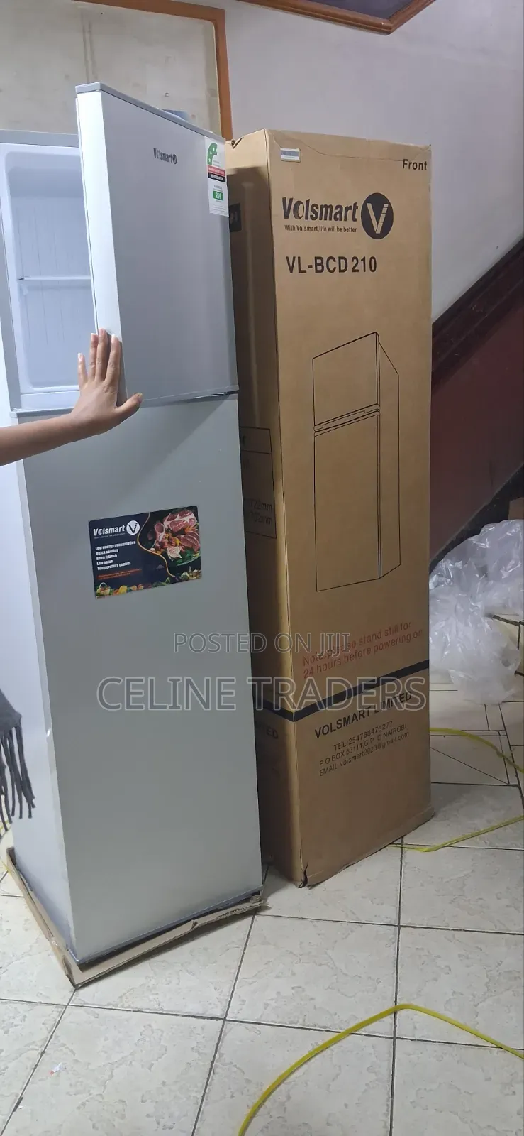 Silver Voltsmart Double Door Fridge 210L