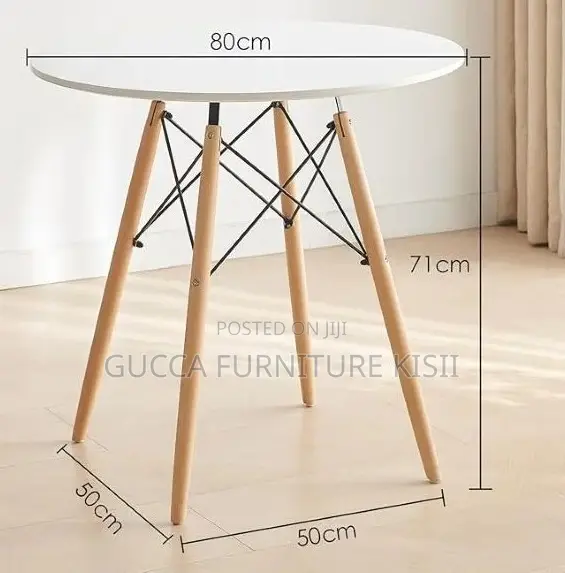 4 Legged Round Dining Table (White)