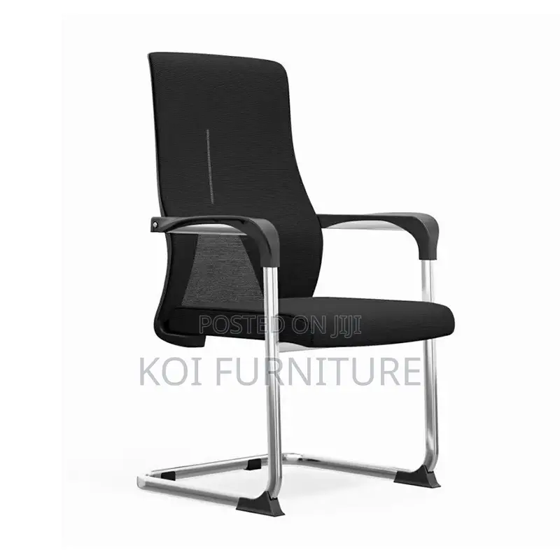 Office Chair : Black Ergonomic Mesh Office Visitor Chair