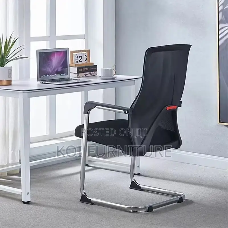 Office Chair : Black Ergonomic Mesh Office Visitor Chair