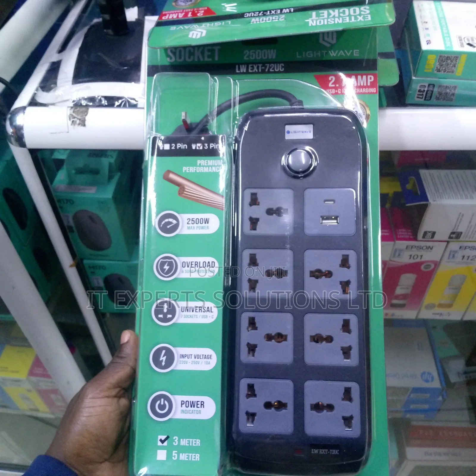 Lightwave 4 Way Extension With 2 Type C + 1 USB