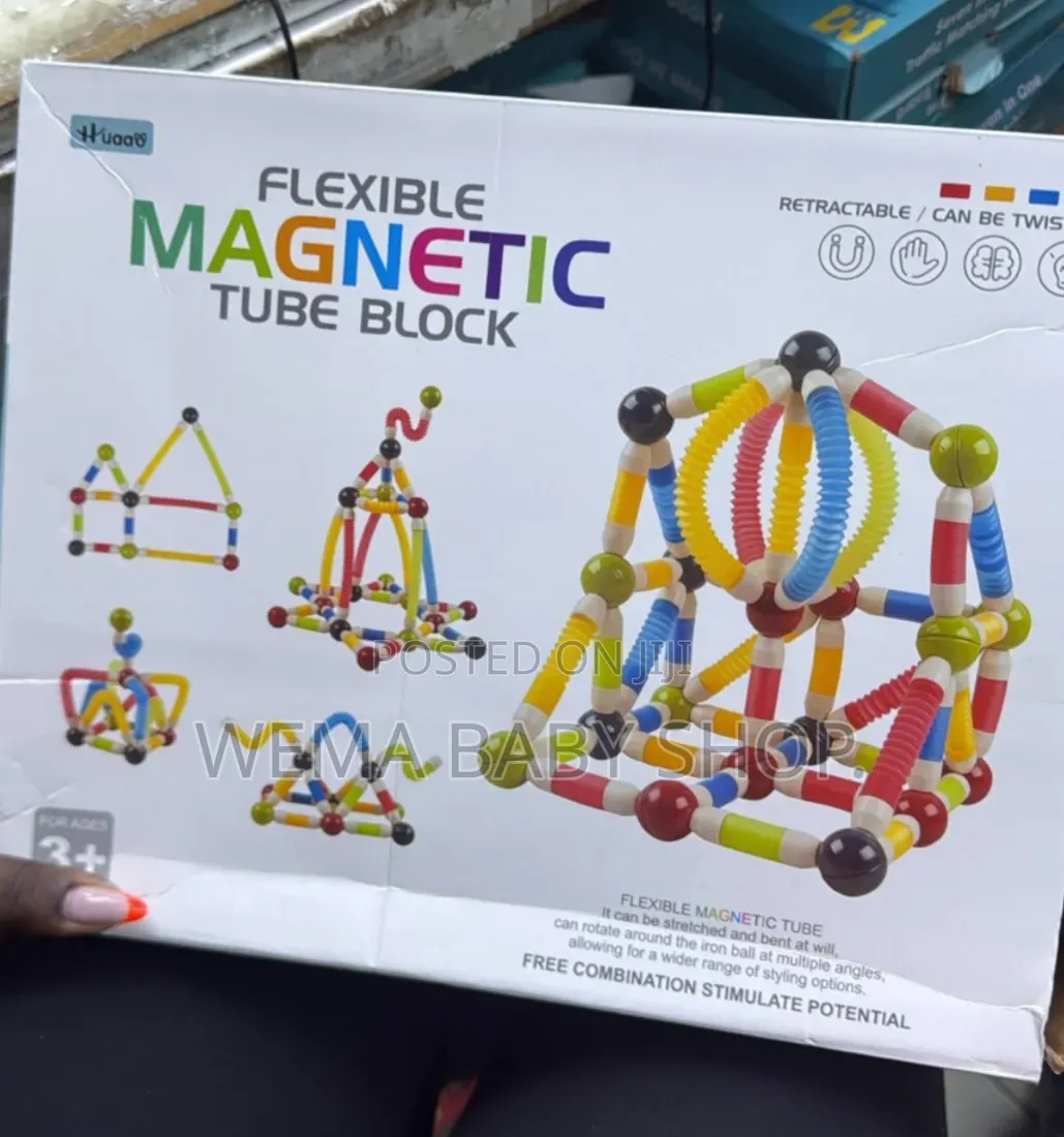 136PCS Flexible Magnetic Tube Blocks