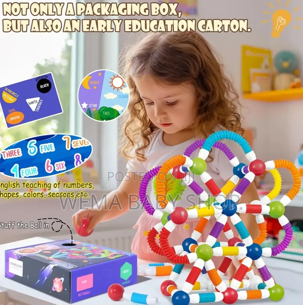 136PCS Flexible Magnetic Tube Blocks